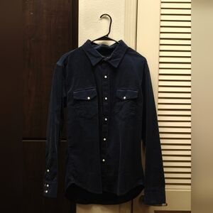 Goodlife Dark Blue Casual Button-Down Shirt